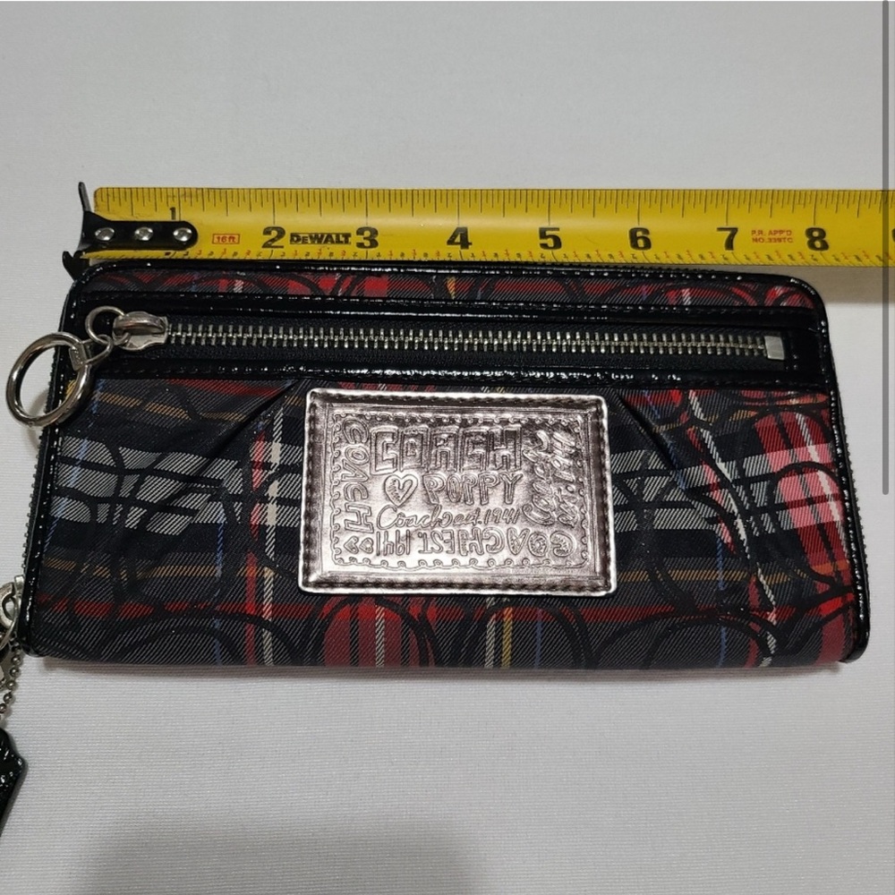 Coach Poppy Tartan Wallet Wristlet